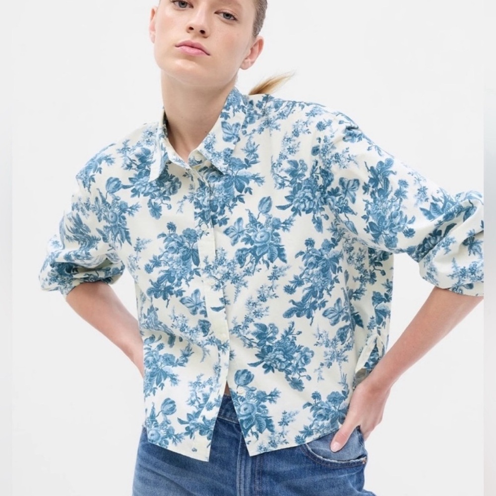 NWT Love Shack Fancy x Gap Cotton Floral Button Down